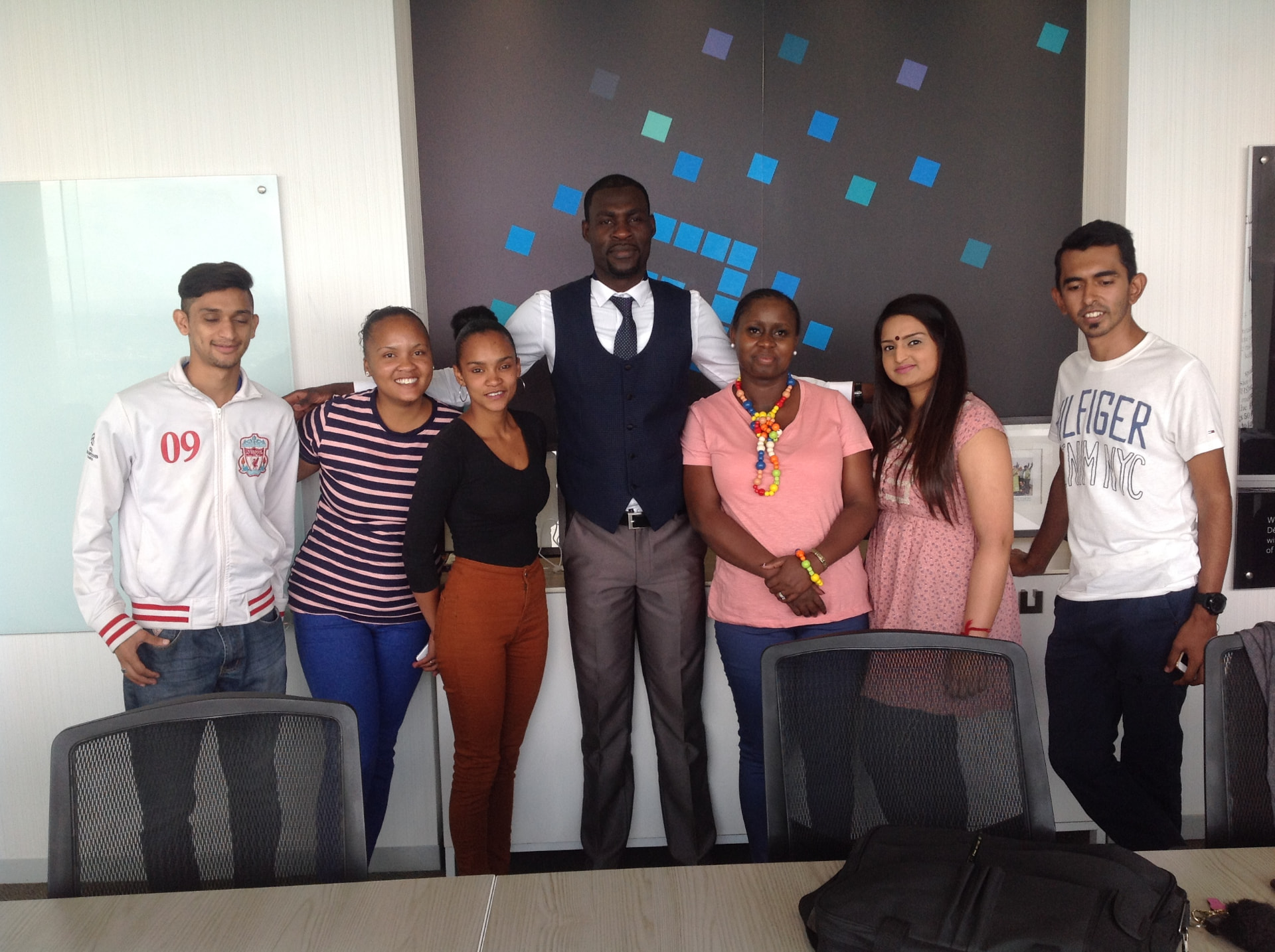 Daniel Cole with participants after a workshop